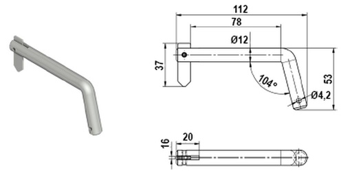 Boulon compl. zingué, incl. tôle de protection