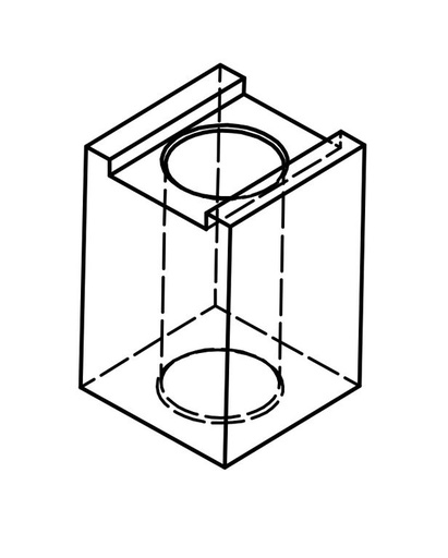 Vierkantlagerbock 75x50x50