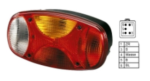 Feu arrière Hella Cargoluna 24V  droite