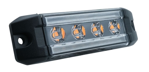 LED feu de position blanc + feu à éclats jaune 12/24V