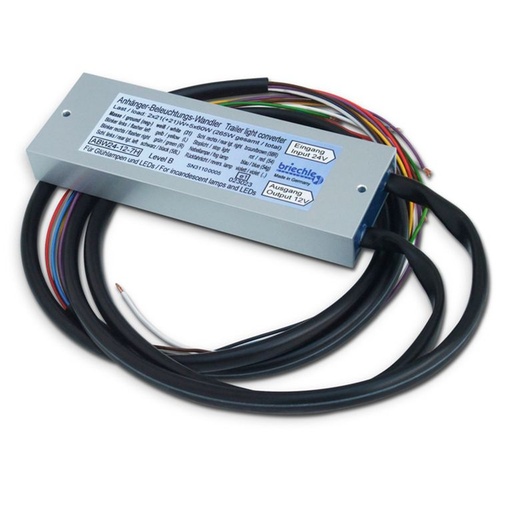 Convertisseur de tension 24V > 12V 8 pôles, câble extrémité ouverte 1m