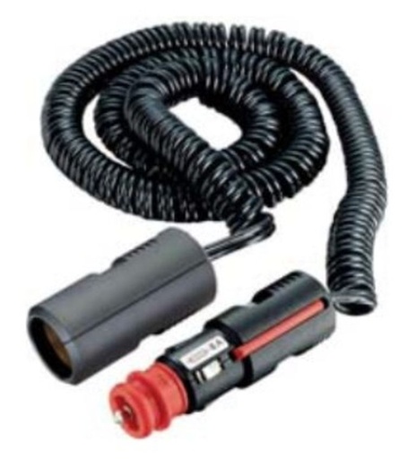 Câble spiral  prise/adapteur  6-24 volt