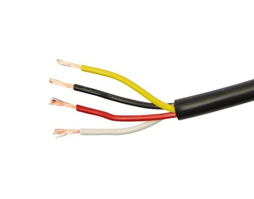 Câble 4 x 0.75 noire, blanc, rouge, jaune
