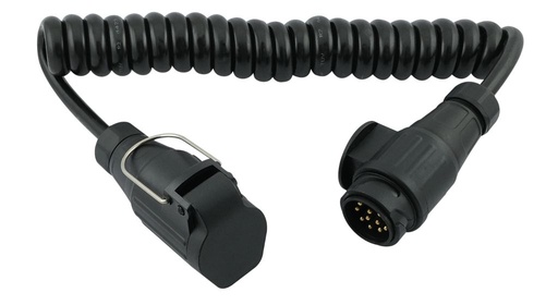 Câble spiralé - rallonge 13 broches 12 V  Longueur utile 2.5m
